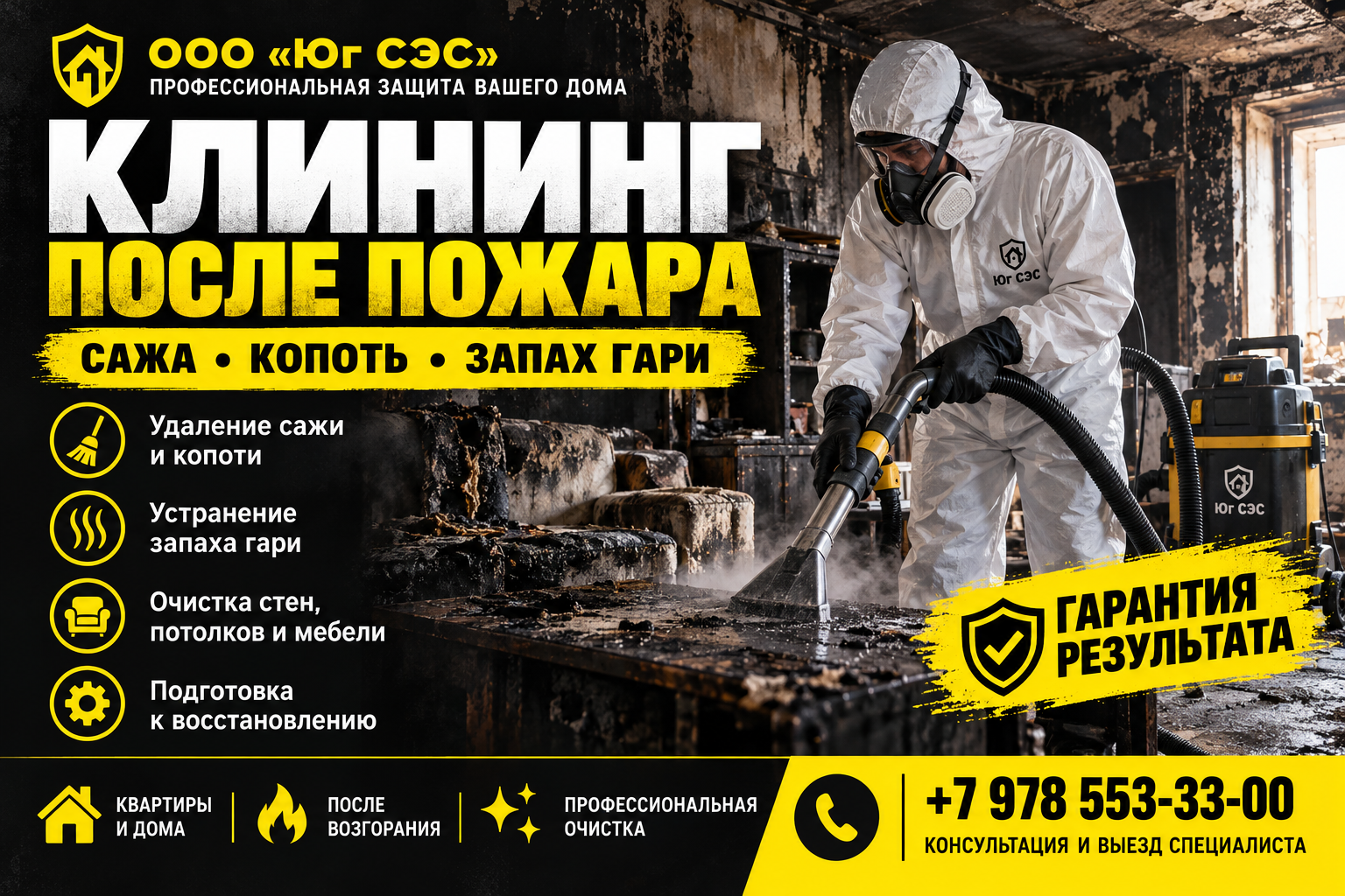 Уборка квартиры после пожара
